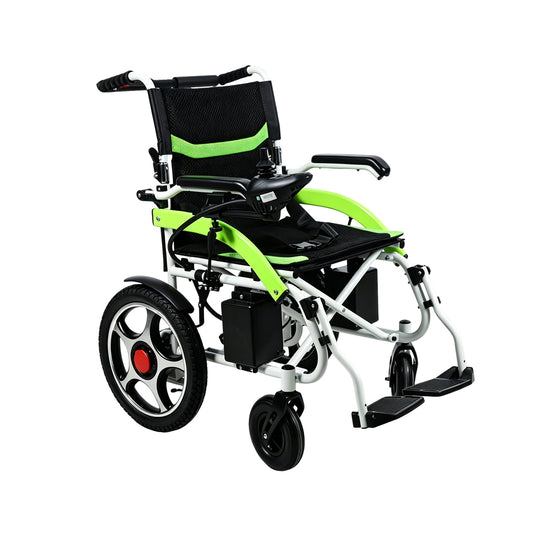 MediHilf A02Elektrischer Rollstuhl aus Aluminium – faltbar, leicht, Dual-Motor 2×250W