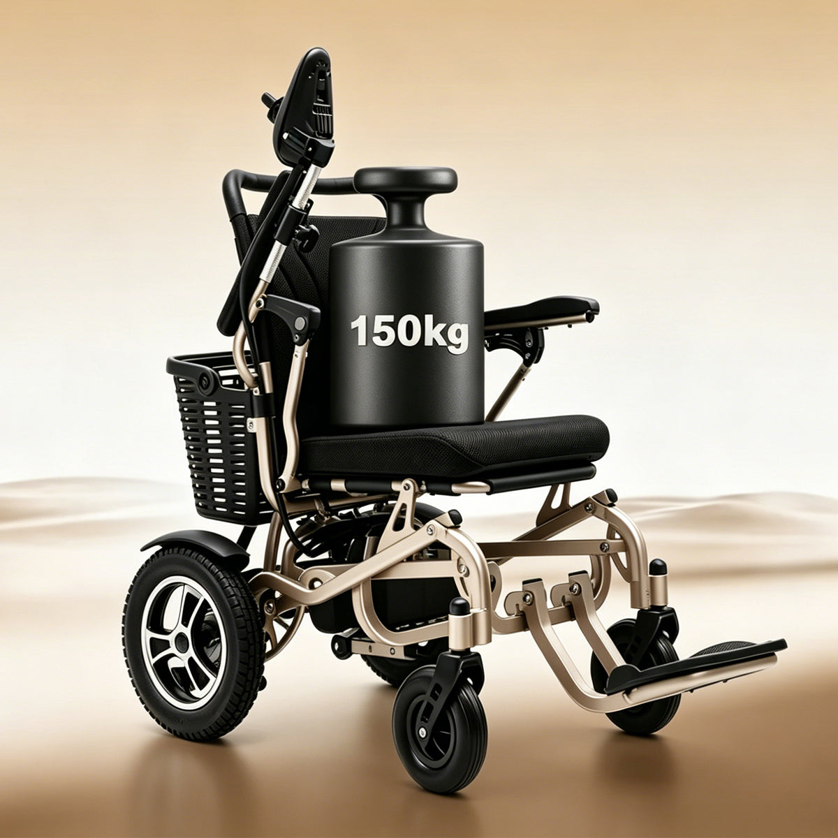 MediHilf Elektrischer Rollstuhl aus Aluminium – faltbar, leicht, Dual-Motor 2×250W